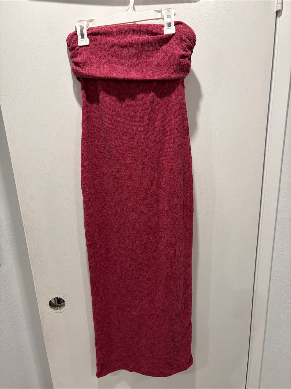 Zara Strapless Maxi Dress in Deep Berry